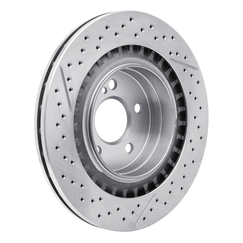 Mercedes-Benz C63 AMG Brake Rotor (1) - Rear - R1 Concepts - Drilled and Slotted - `08-`15